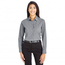 Devon & Jones DG535W CrownLux Performance Ladies Tonal Mini Check Shirt - Graphite