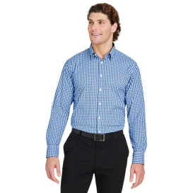 Devon & Jones DG536 CrownLux Performance Gingham Shirt - French Blue/White