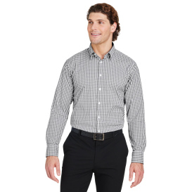 Devon & Jones DG536 CrownLux Performance Gingham Shirt - Graphite/White