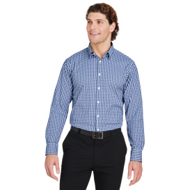 Devon & Jones DG536 CrownLux Performance Gingham Shirt - Navy/White