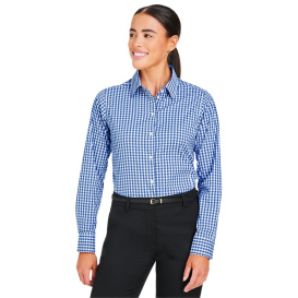 Devon & Jones DG536W Ladies CrownLux Performance Gingham Shirt - French Blue/White