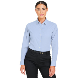 Devon & Jones DG537W Ladies CrownLux Performance Microstripe Shirt - French Blue/White