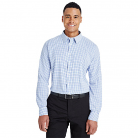 Devon & Jones DG540 CrownLux Performance Mens Micro Windowpane Shirt - French Blue/White