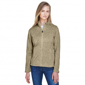 Devon & Jones DG793W Ladies Bristol Full Zip Sweater Fleece Jacket -Khaki Heather