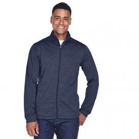 Devon & Jones DG796 Men\'s Newbury Colorblock Melange Fleece Full Zip - Navy/Navy Heather