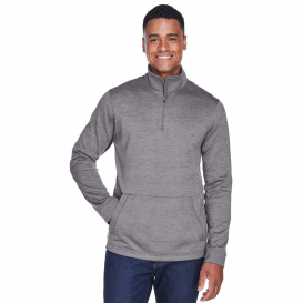 Devon & Jones DG798 Men\'s Newbury Melange Fleece 1/4-Zip - Dark Grey Heather