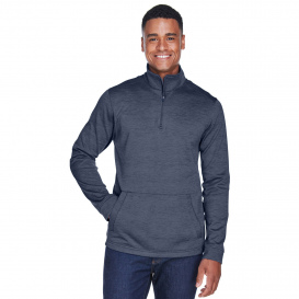 Devon & Jones DG798 Men\'s Newbury Melange Fleece 1/4-Zip - Navy Heather