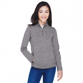 Devon & Jones DG798W Ladies Newbury Melange Fleece 1/4-Zip - Dark Grey Heather