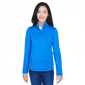 Devon & Jones DG798W Ladies Newbury Melange Fleece 1/4-Zip - French Blue Heather