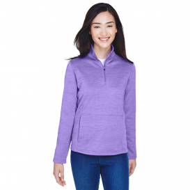 Devon & Jones DG798W Ladies Newbury Melange Fleece 1/4-Zip - Grape Heather