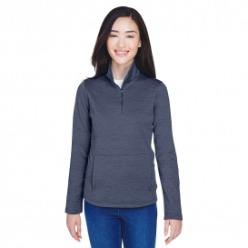 Devon & Jones DG798W Ladies Newbury Melange Fleece 1/4-Zip - Navy Heather