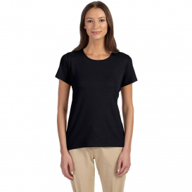 Devon & Jones DP182W Ladies Perfect Fit Shell T-Shirt - Black