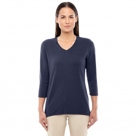 Devon & Jones DP184W Ladies Perfect Fit Bracelet-Length V-Neck Top - Navy