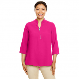 Devon & Jones DP611W Ladies Perfect fit 3/4 Sleeve Crepe Tunic - Crown Raspberry