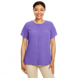 Devon & Jones DP612W Ladies Perfect Fit Short-Sleeve Crepe Blouse - Grape