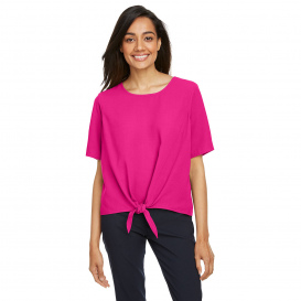 Devon & Jones DP617W Ladies Perfect Fit Tie-Front Blouse - Crown Raspberry