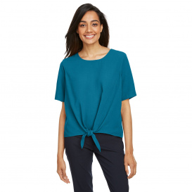 Devon & Jones DP617W Ladies Perfect Fit Tie-Front Blouse - Dark Teal