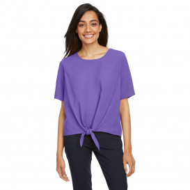 Devon & Jones DP617W Ladies Perfect Fit Tie-Front Blouse - Grape