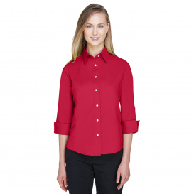 Devon & Jones DP625W Ladies Perfect Fit 3/4-Sleeve Stretch Poplin Blouse - Red