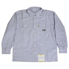 Berne FRSH21T Tall Flame-Resistant Down Plaid Work Shirt - Navy/White