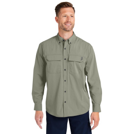 HUK H150184 Creekbed Long Sleeve Shirt - Moss