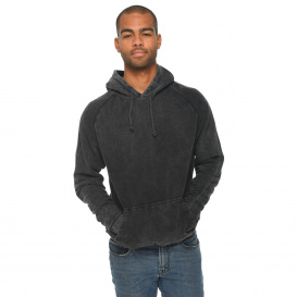 Lane Seven LST004 Unisex Vintage Raglan Hooded Sweatshirt - Black