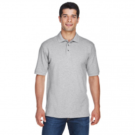 Harriton M200 Mens 6 oz. Ringspun Cotton Pique Short-Sleeve Polo - Grey Heather