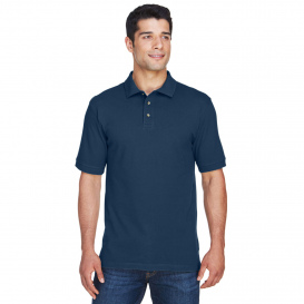 Harriton M200 Mens 6 oz. Ringspun Cotton Pique Short-Sleeve Polo - Navy