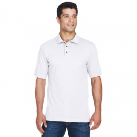 Harriton M200 Mens 6 oz. Ringspun Cotton Pique Short-Sleeve Polo - White