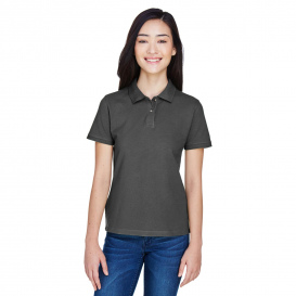 Harriton M200W Ladies 6 oz. Ringspun Cotton Pique Short-Sleeve Polo - Charcoal