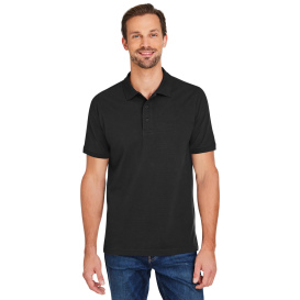 Harriton M205 Valiant Cotton Snag Protect Pocket Polo - Black