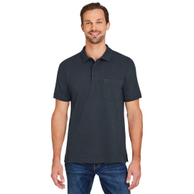 Harriton M205P Valiant Cotton Snag Protect Pocket Polo - Dark Charcoal