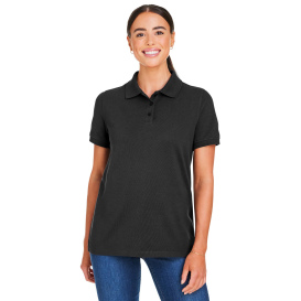 Harriton M205W Ladies Valiant Cotton Snag Protect Polo - Black