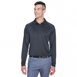 Harriton M211L Mens Advantage Snag Protection Plus Long-Sleeve Tactical Polo - Dark Charcoal