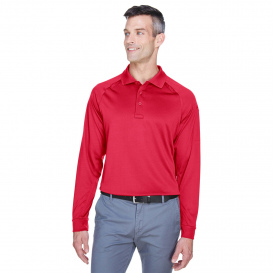 Harriton M211L Mens Advantage Snag Protection Plus Long-Sleeve Tactical Polo - Red