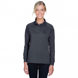 Harriton M211LW Ladies Advantage Snag Protection Plus Long Sleeve Tactical Polo - Dark Charcoal