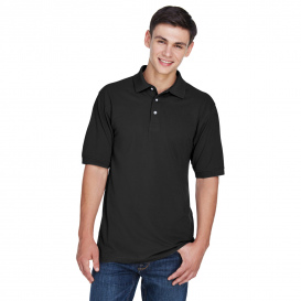 Harriton M265 Men\'s 5.6oz. Easy Blend Polo - Black