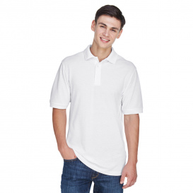 Harriton M265 Men\'s 5.6oz. Easy Blend Polo - White