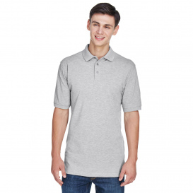 Harriton M265T Men\'s Tall 5.6oz. Easy Blend Polo - Grey Heather