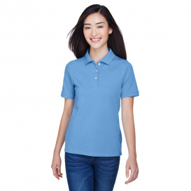 Harriton M265W Ladies 5.6 oz. Easy Blend Polo - Light College Blue