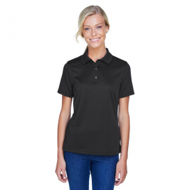 Harriton M345W Ladies Advantage Snag Protection Plus IL Snap Placket Polo - Black