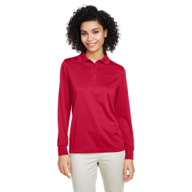 Harriton M348LW Ladies Advantage Snag Protection Plus IL Long Sleeve Polo - Red