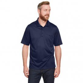 Harriton M348P Men\'s Advantage Snap Protection Plus IL Pocket Polo - Dark Navy