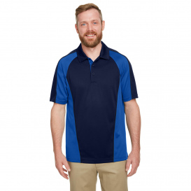 Harriton M385 Men\'s Advantage Snag Protection Plus IL Colorblock Polo - Dark Navy/True Royal/Dark Charcoal