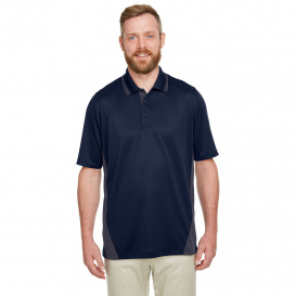 Harriton M386T Men\'s Tall Flash Snag Protection Plus IL Colorblock Polo - Dark Navy/Dark Charcoal