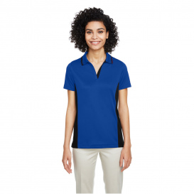 Harriton M386W Ladies Flash Snag Protection Plus IL Colorblock Polo - True Royal/Black