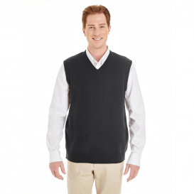 Harriton M415 Men\'s Pilbloc V-Neck Sweater Vest - Black