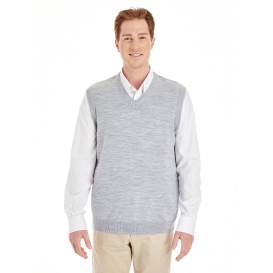 Harriton M415 Men\'s Pilbloc V-Neck Sweater Vest - Grey Heather