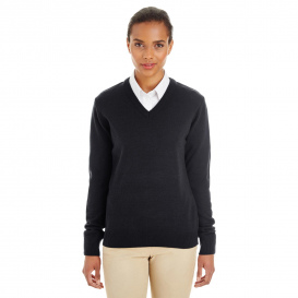 Harriton M420W Ladies Pilbloc V-Neck Sweater - Black