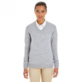 Harriton M420W Ladies Pilbloc V-Neck Sweater - Grey Heather